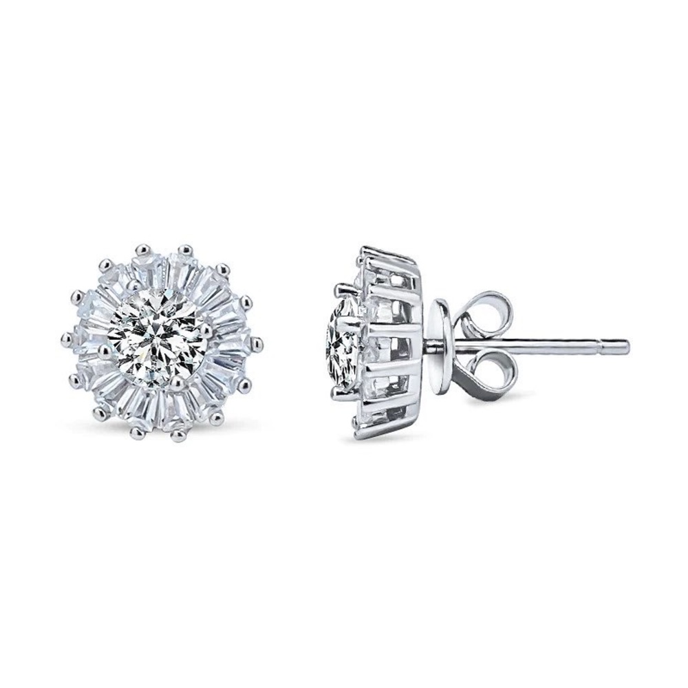 Diamond cluster stud earrings